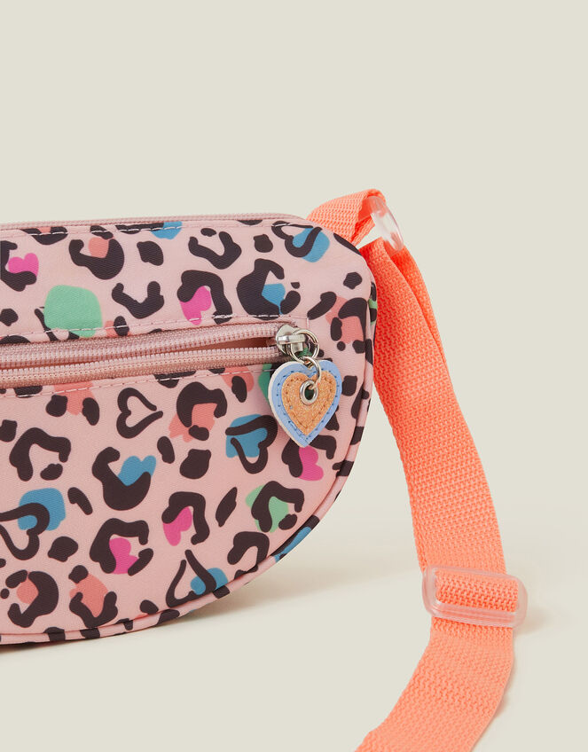 Girls Colourful Leopard Print Cross-Body Bag, , large