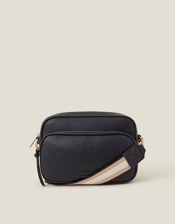 Dina Double Zip Crossbody Bag, Black (BLACK), large