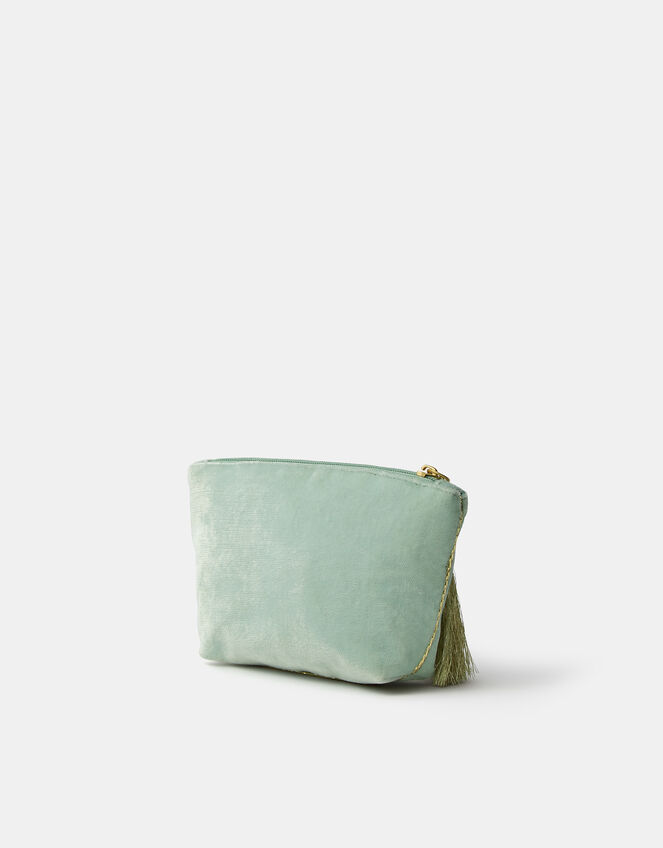 Embellished Bow Velvet Coin Purse, , large