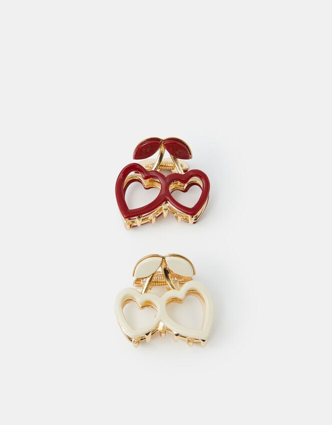 2-Pack Mini Cherry Heart Claw Clips, , large