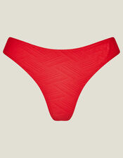 Textured Bikini Bottoms, Red (RED), large