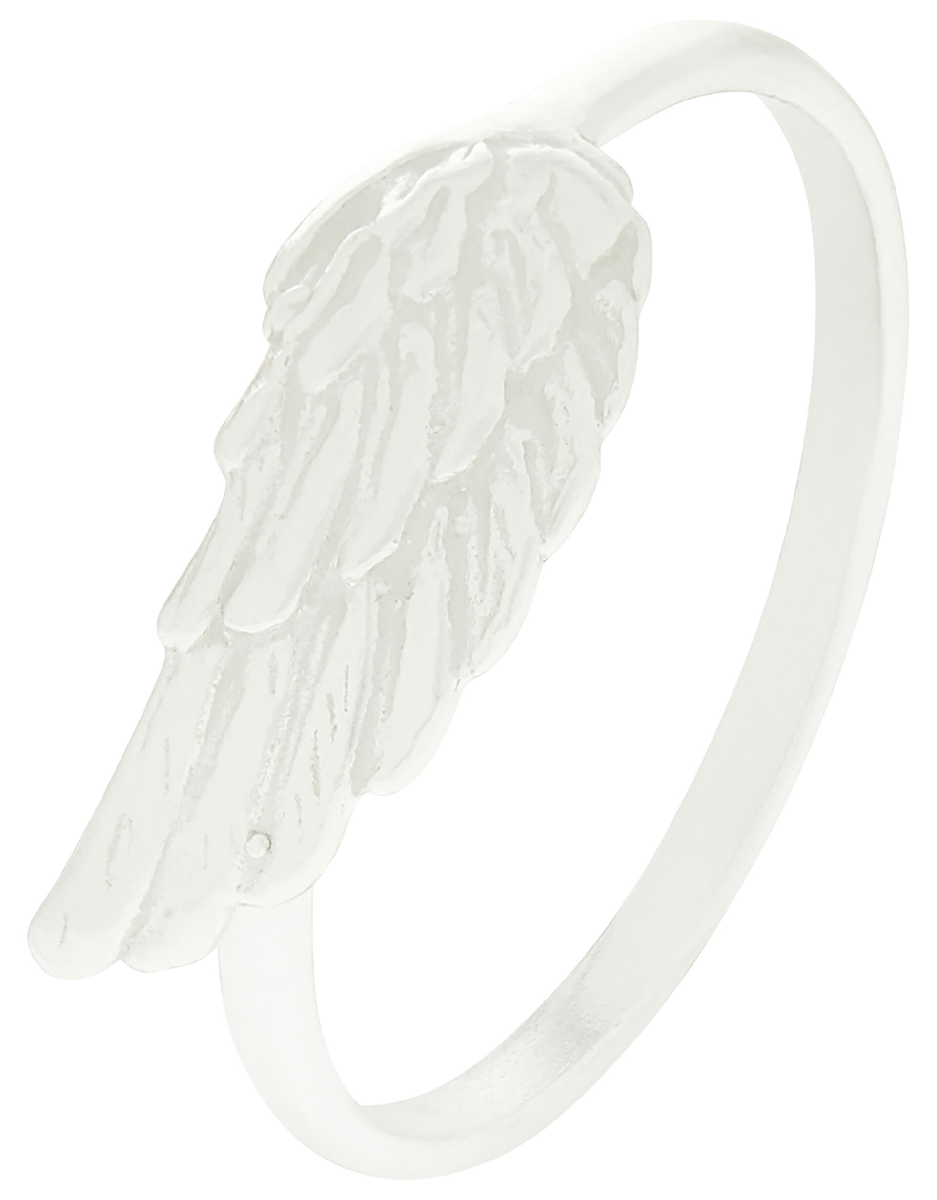 Sterling Silver Angel Wing Ring, Silver (ST SILVER), large