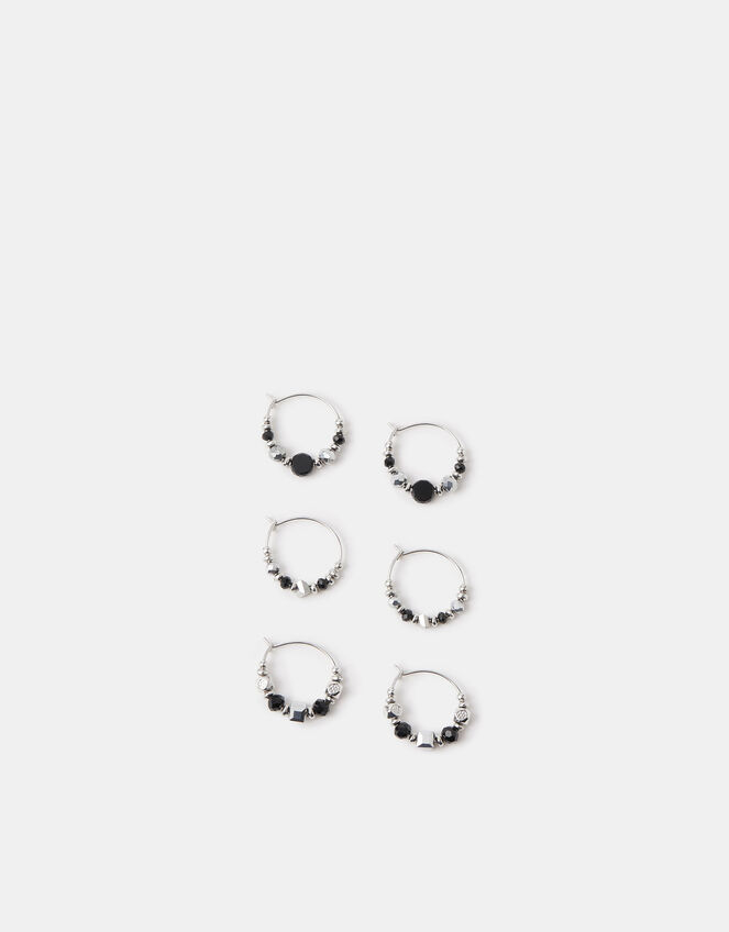 3-Pack Beaded Wire Huggie Hoop Earrings, , large