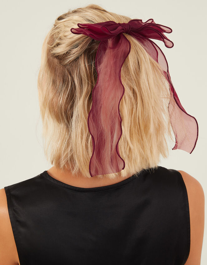Organza Bow Hair Clip, , large
