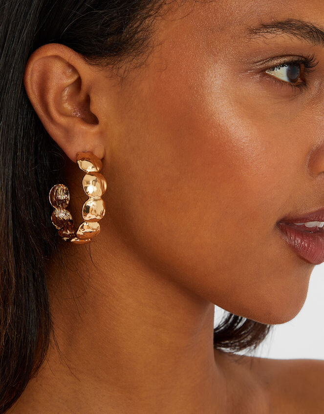 Scallop Hoop Earrings, , large
