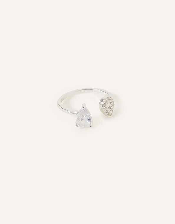 Sterling Silver Marquise Sparkle Ring, White (ST CRYSTAL), large