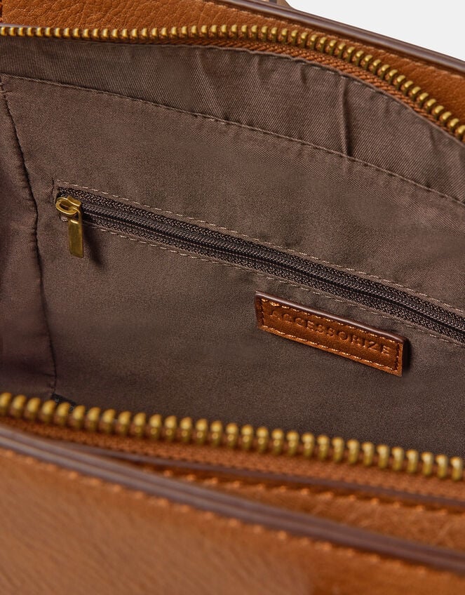 Padlock Ruched Shoulder Bag, Tan (TAN), large