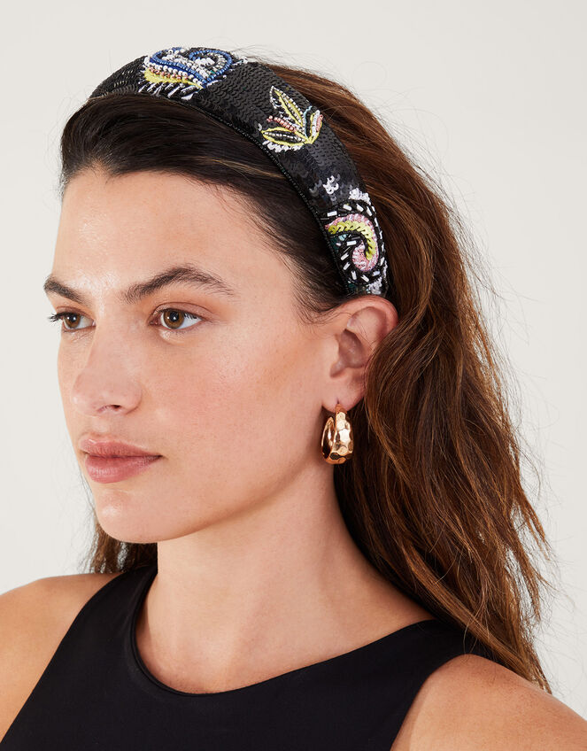 Embellished Paisley Headband, , large