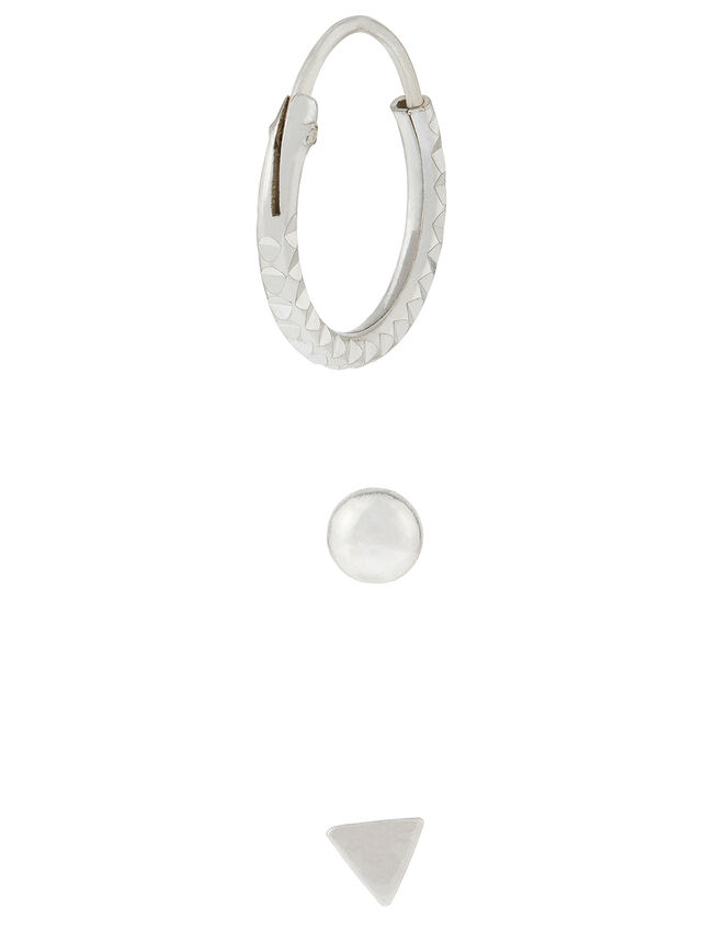 Sterling Silver Earring Set, , large