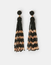 Beaded Tassel Drop Earrings, , large