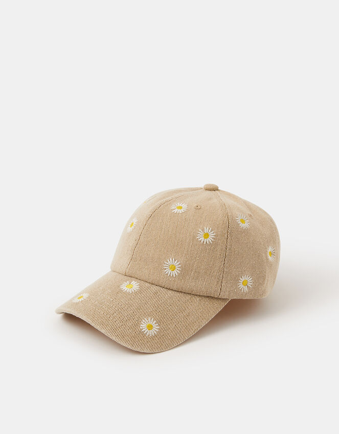 Daisy Embroidered Baseball Cap, , large