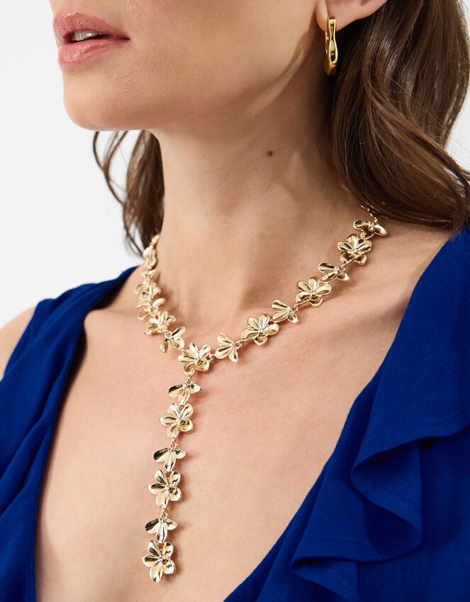 Flower Lariat Necklace, , large