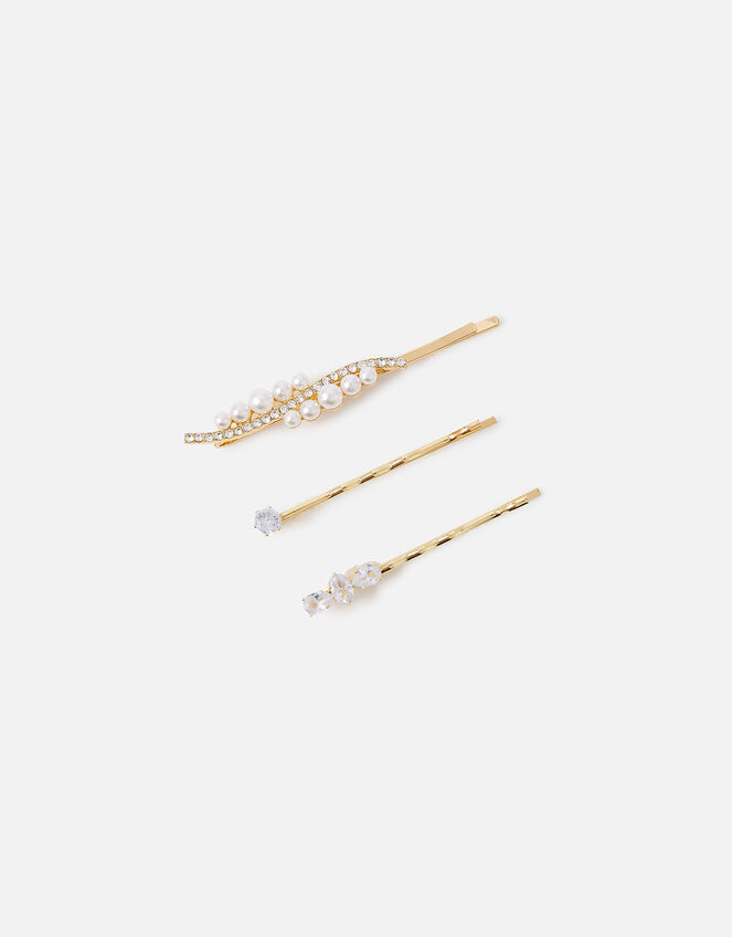 Pearl Hair Slide Set of Three, , large