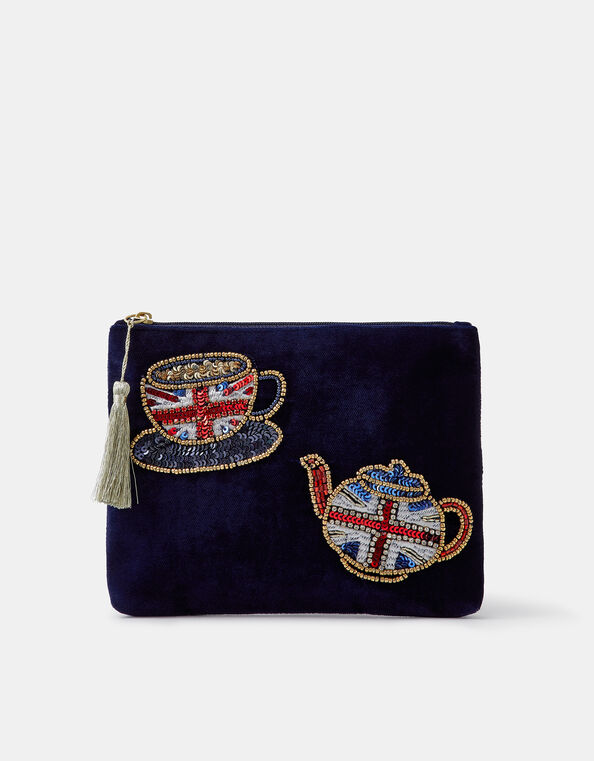 London Tea Velvet Pouch, , large