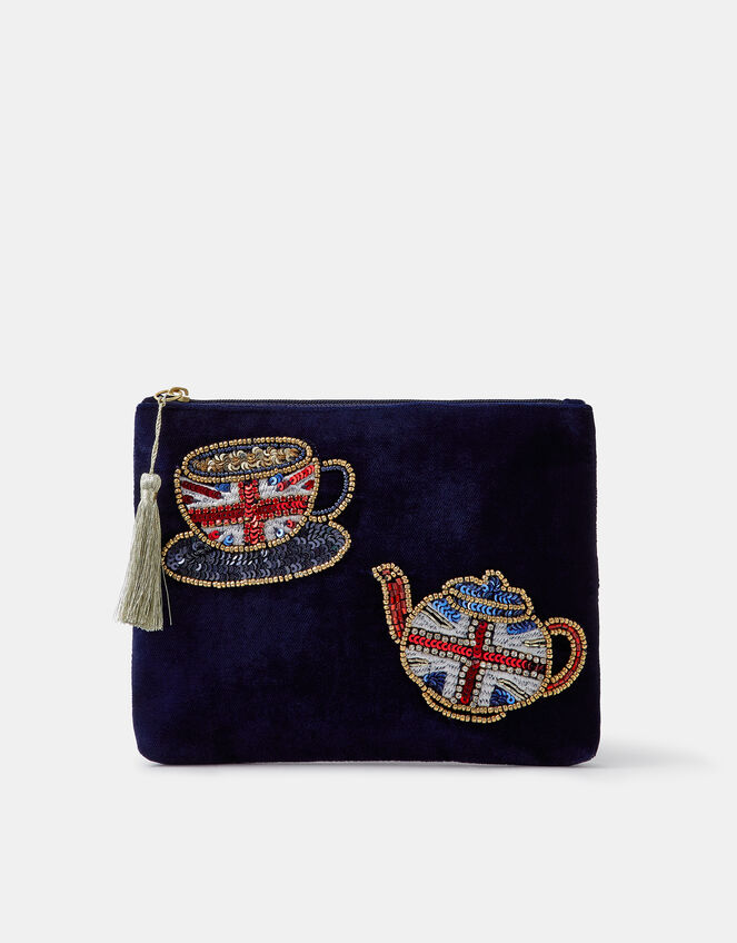 London Tea Velvet Pouch, , large