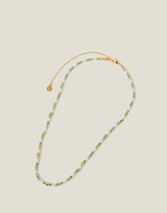 14ct Gold-Plated Sparkle Bead Necklace, , large
