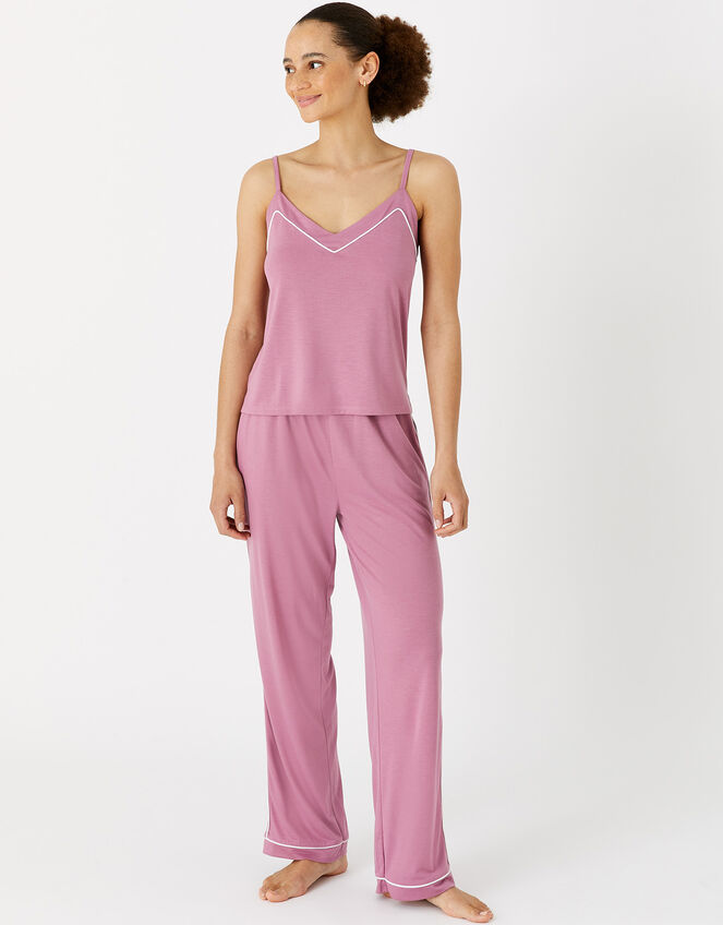 Jersey Vest Piping Pyjama Set, Pink (PINK), large
