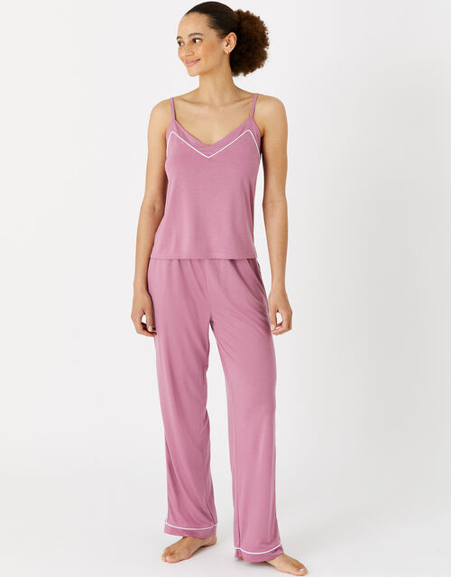 Jersey Vest Piping Pyjama Set, Pink (PINK), large