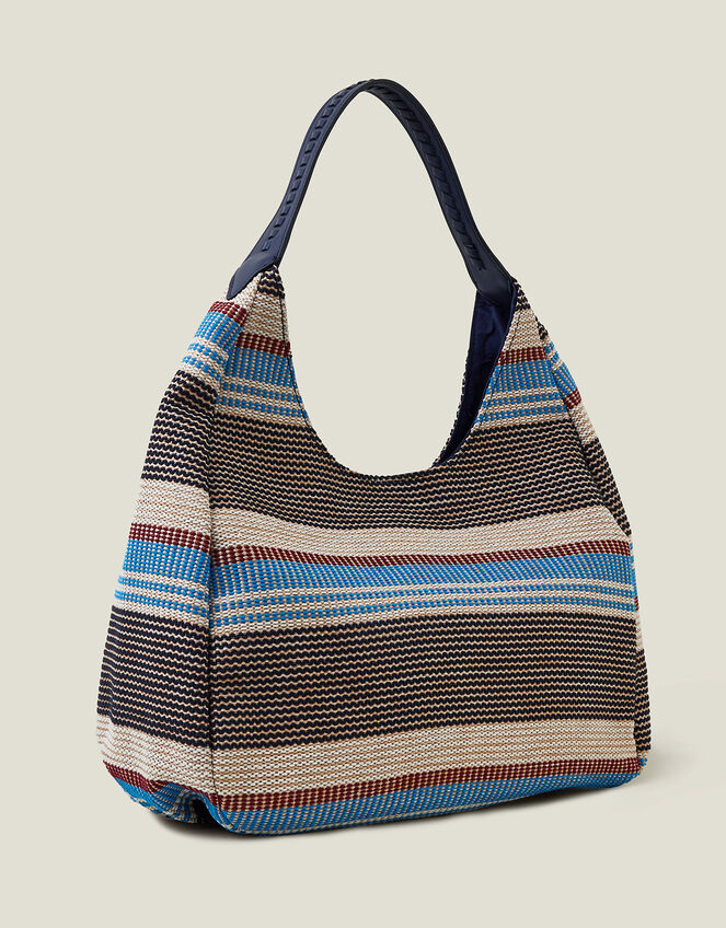 Textured Stripe Shoulder Bag, , large