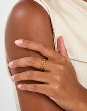 Stainless Steel Adjustable Chain Ring, Gold (GOLD), large