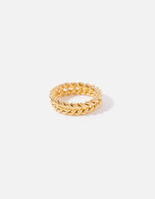 Gold-Plated Stacked Braided Ring, Gold (GOLD), large