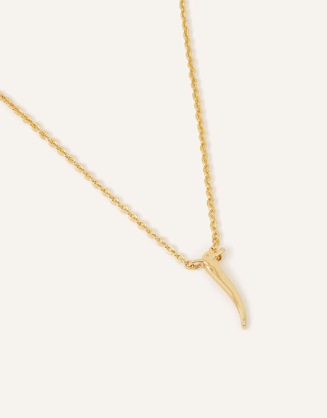 14ct Gold-Plated Arabic Initial Pendant Necklace - A (Alif), , large