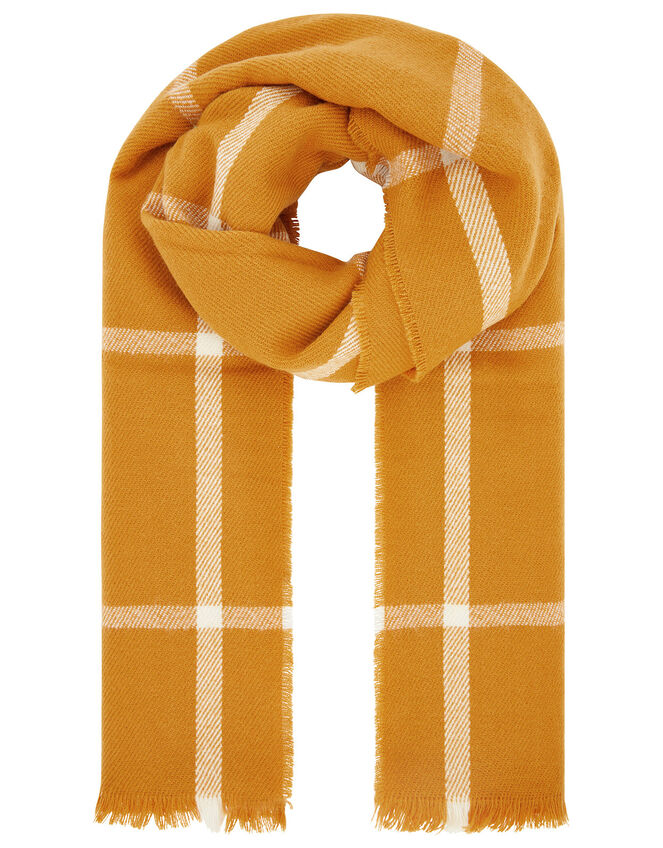 Sunny Windowpane Check Blanket Scarf, , large