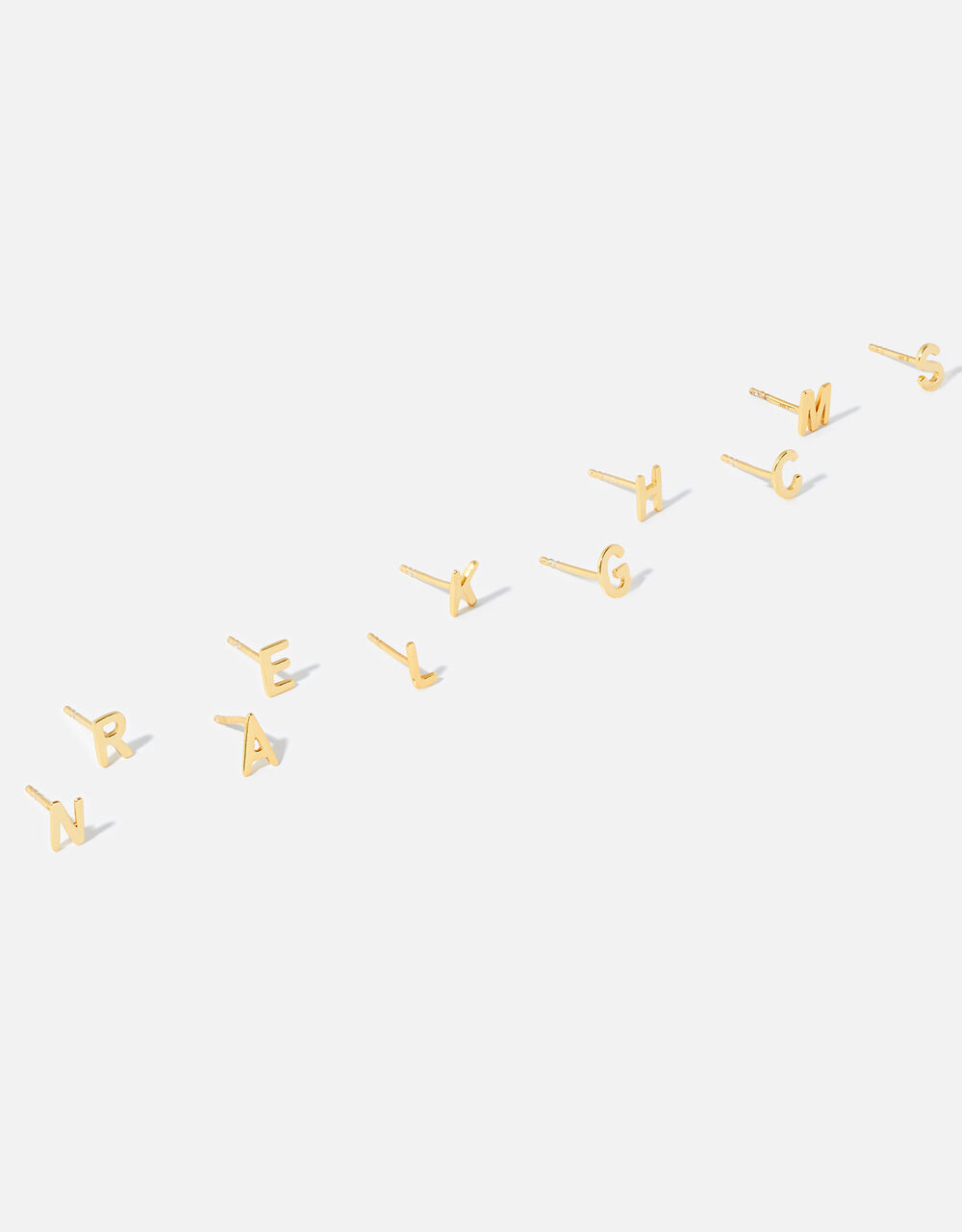 9ct Yellow Gold Mini Initial 'V' Stud Earrings