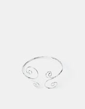 Swirl Metal Arm Cuff, Silver (SILVER), large