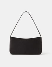 Satin Shoulder Bag, Black (BLACK), large