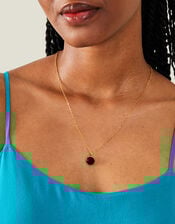 14ct Gold-Plated Black Onyx Pendant Necklace, , large