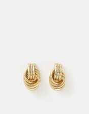 Triple Link Knot Drop Earrings, , large