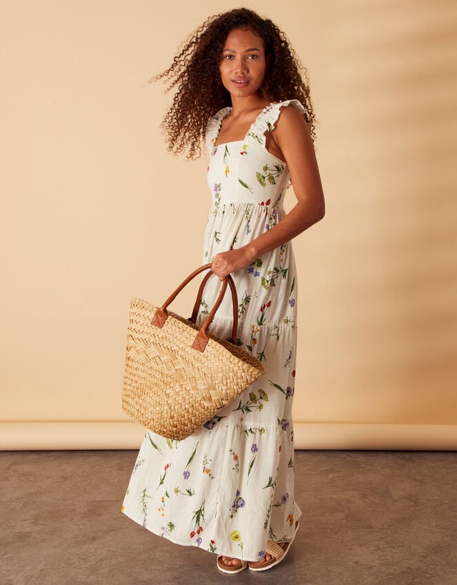Large Straw Basket Shoulder Bag , , large