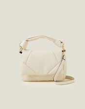 Quilted Handheld Cross-Body Bag, White (WHITE), large
