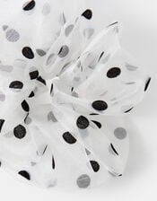 Polka Dot Organza Hair Scrunchie, , large