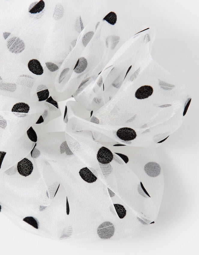 Polka Dot Organza Hair Scrunchie, , large