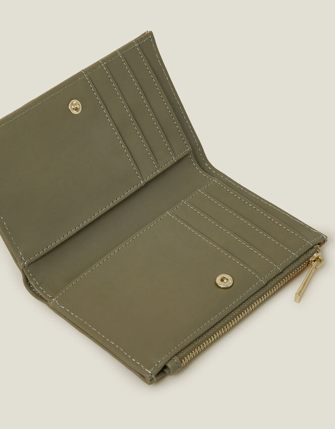 Fold-Over Faux Leather Purse, Green (KHAKI), large