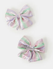 2-Pack Girls Ombre Bow Hair Clips, , large