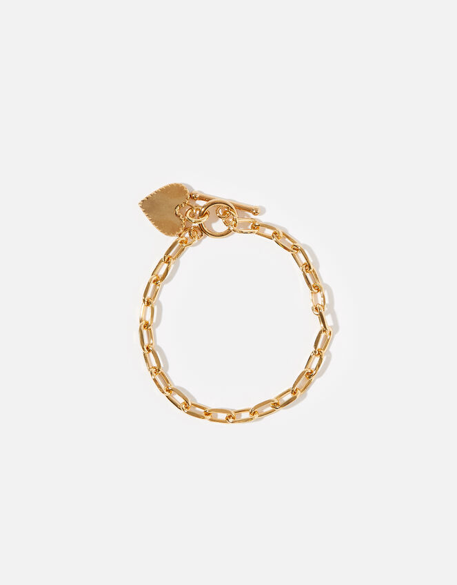 Gold-Plated Chunky Heart Bracelet, , large