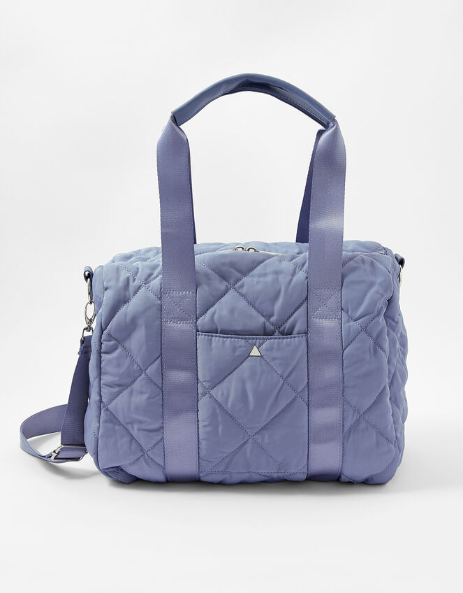 Becca Quilted Gym Bag, Blue (BLUE), large