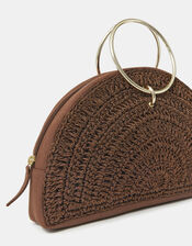 Metallic Macrame Handheld Bag, , large