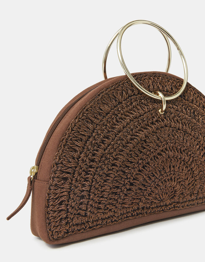 Metallic Macrame Handheld Bag, , large