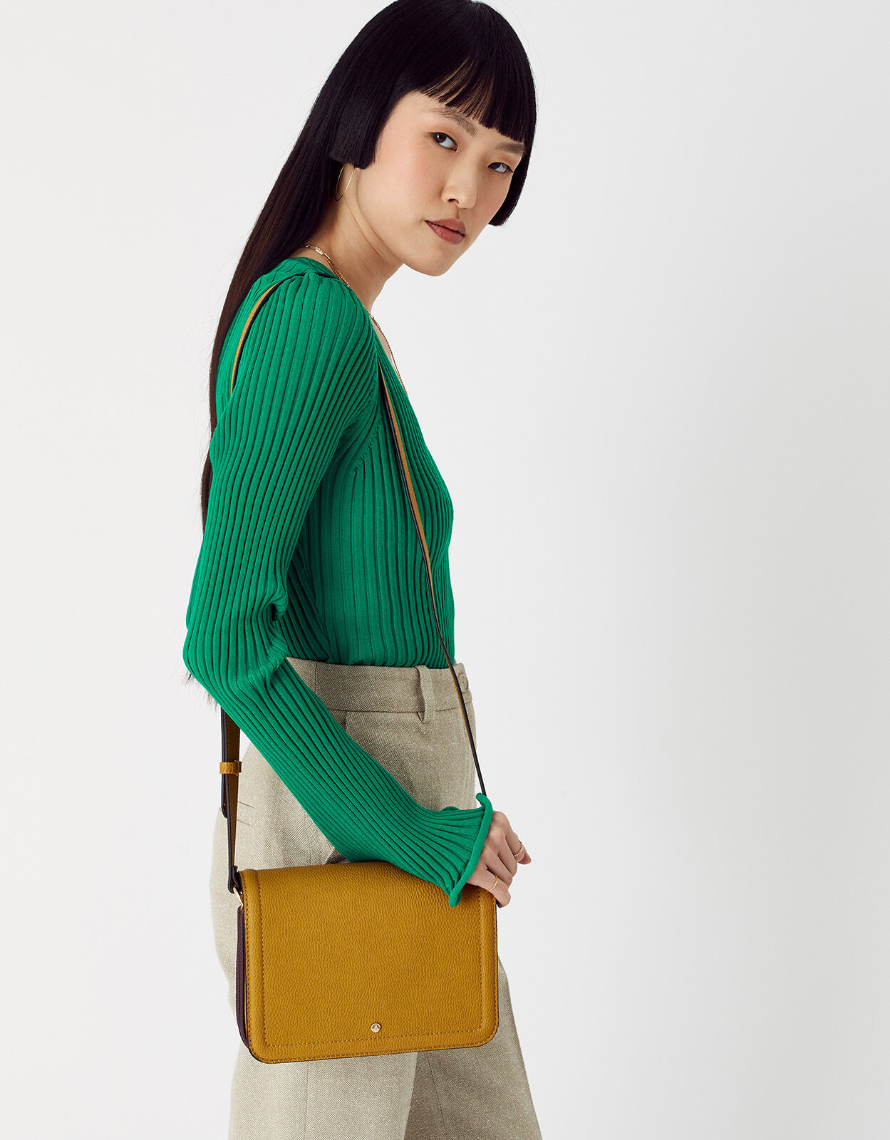 Triple compartment cross body bag deals