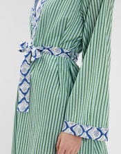 Dandelion Stripe Short Robe, Green (GREEN), large