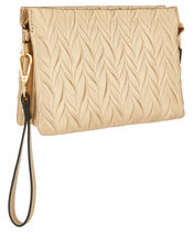 Paige Pleated Cross-Body Bag, Metalic (METALLICS), large