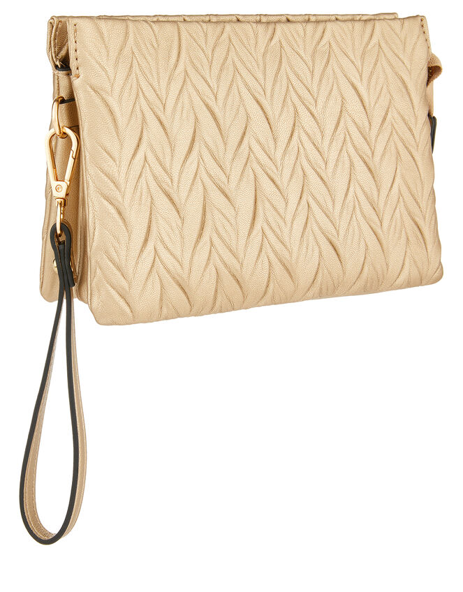 Paige Pleated Cross-Body Bag, Metalic (METALLICS), large