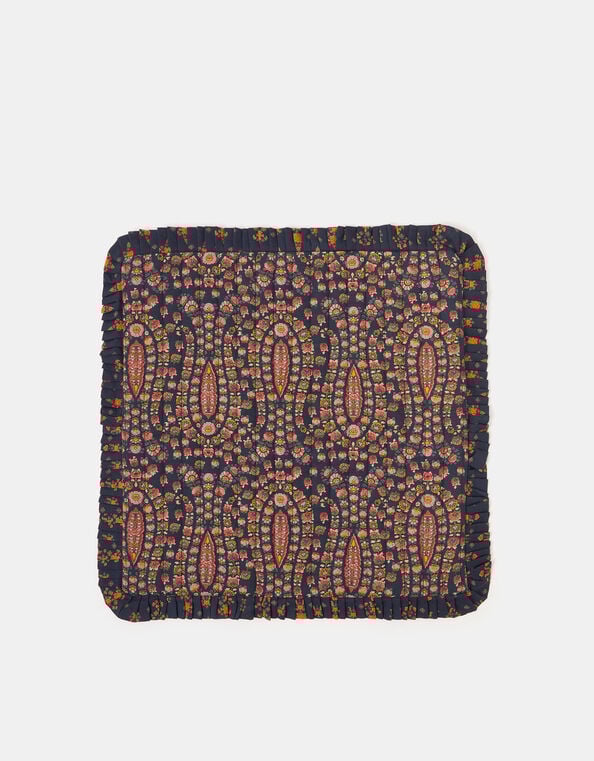 Paisley Quilted Square Cushion Cover, , large