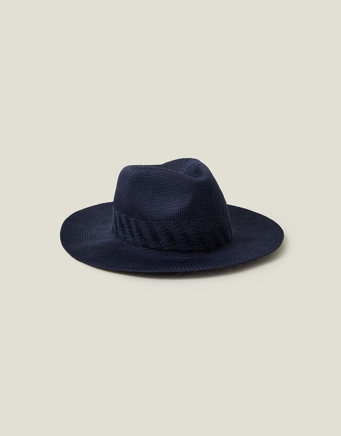 Packable Fedora, Blue (NAVY), large