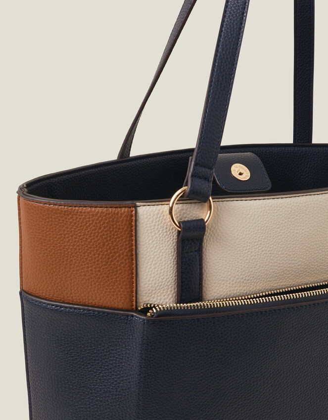 Colour Block Tote Bag, , large