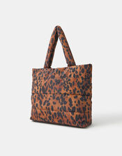 Animal Print Quilted Shopper Bag, , large